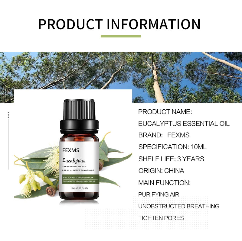 Pure Eucalyptus Essential Oil (100% Undiluted) - 10ml
