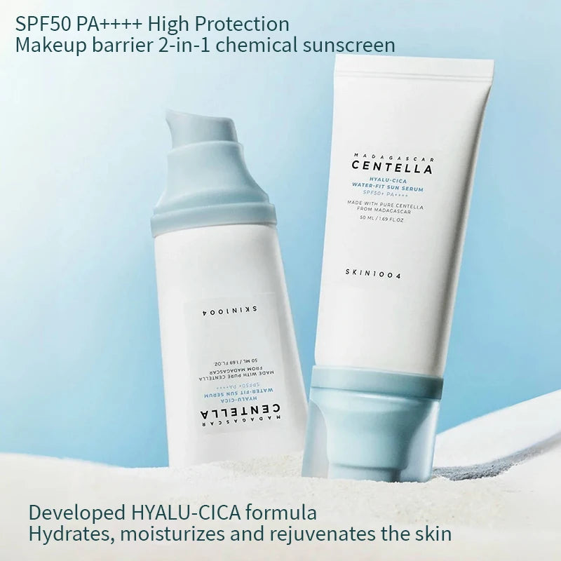 Korean Centella Hyalu-Cica Skincare Duo: Moisturizing Cream & Sun Serum