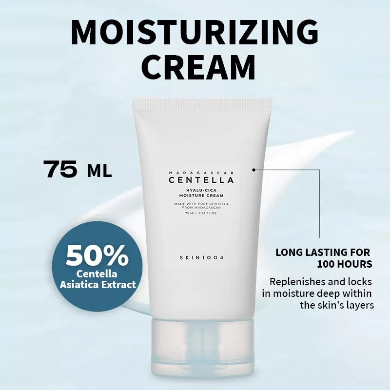 Korean Centella Hyalu-Cica Skincare Duo: Moisturizing Cream & Sun Serum