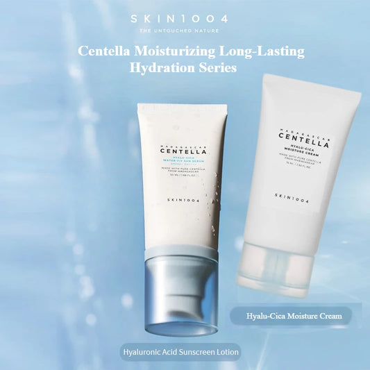 Korean Centella Hyalu-Cica Skincare Duo: Moisturizing Cream & Sun Serum